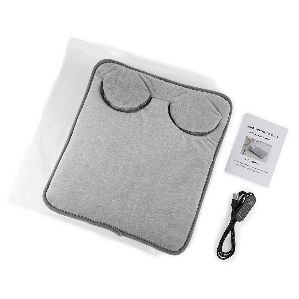 USB Winter Electric Foot Heating Pad Under Desk Household Foot Warmer Heater Soft Plush Foot Warming Thermostat Mat Warm Pad