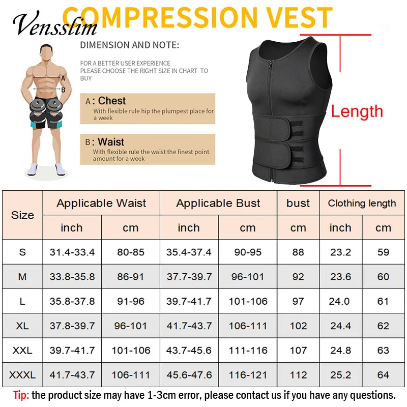 Men's Body Shaper Waist Trainer Sauna Vest Double Belt Sweat Shirt Corset Top Abdomen Slimming Shapewear Fat Burn Fitness Suits