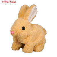 Cute Electric Rabbit Interactive Plush Toys Bunny With Carrot Walking Wiggle Ears Wag Tail Stuffed Peluche Doll Birthday Gifts