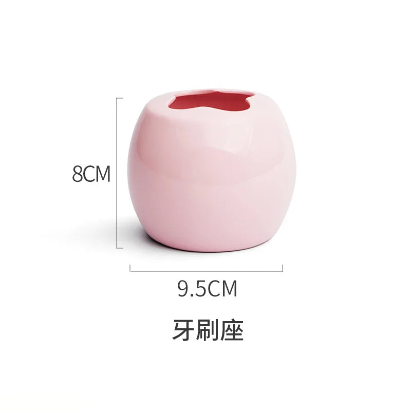 European Color Ceramic Bathroom Set Tooth Brushing Cup Lotion Bottle Soap Dish Bathroom Accessories Couple Mouthwash Cup Gifts