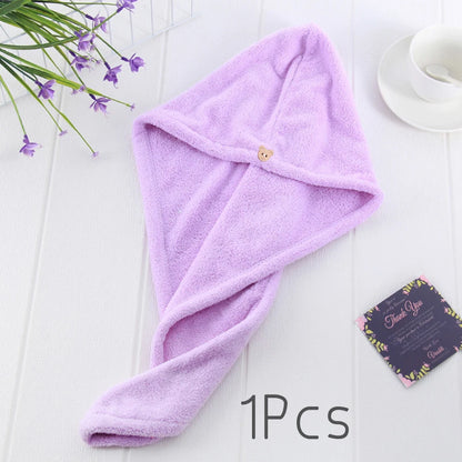 Dry Hair Cap Drying Hair Towel  Microfiber Hair Drying Wrap Strong Water Absorbent Triangle Shower Hat Wiping Hair Towel Tool