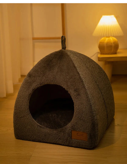 Winter Warm Cat Bed Comfortable Foldable Cat's House Plush Pet Soft Bed Sofa for Small Medium Dogs Cats Puppy Sleep Cushion Nest