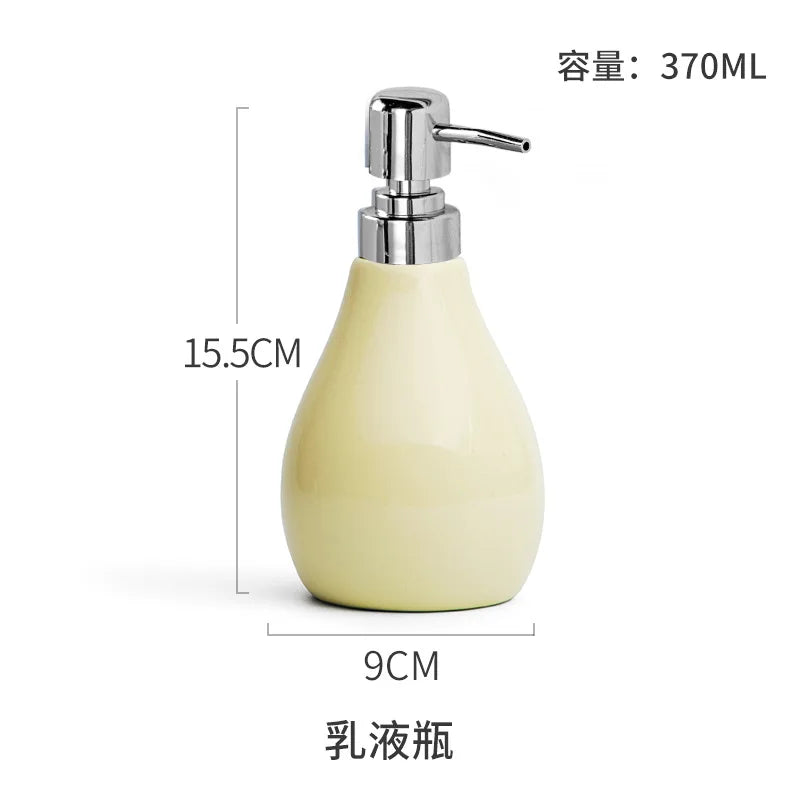 European Color Ceramic Bathroom Set Tooth Brushing Cup Lotion Bottle Soap Dish Bathroom Accessories Couple Mouthwash Cup Gifts