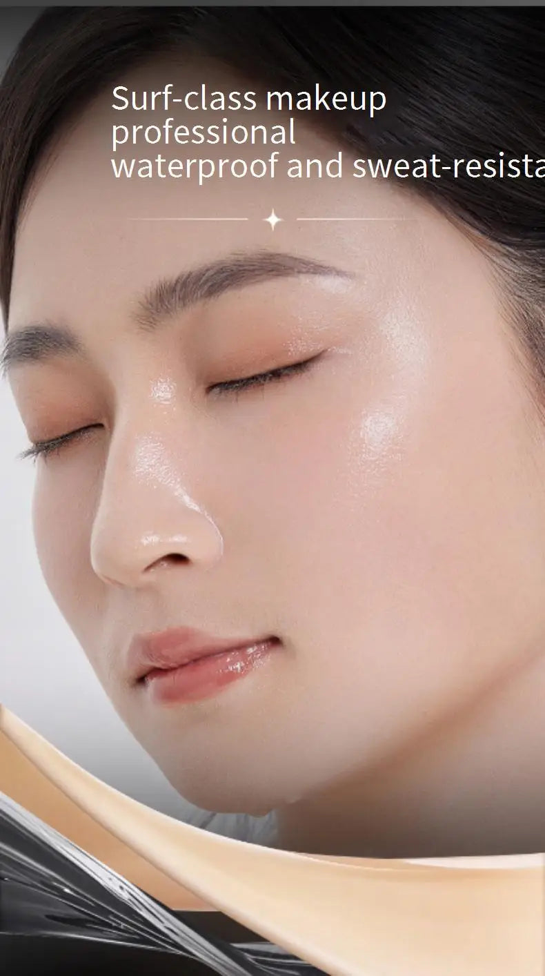 LIFE GIRLS Water Cream Foundation Stick 2-in-1 w/Brush｜Buildable Dewy Glow｜Korean Glass Skin Makeup｜Long Lasting & Travel Friend