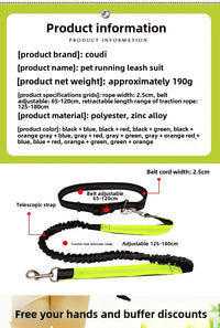 Hand Free Dog Leash for Pet Walking  Dog Accessories Running Jogging Adjustable Dog leash Waist Belt Chest Strap Traction Rope