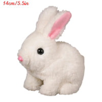 Cute Electric Rabbit Interactive Plush Toys Bunny With Carrot Walking Wiggle Ears Wag Tail Stuffed Peluche Doll Birthday Gifts