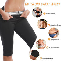Sauna Sweat Suit Weight Loss Shapewear Shorts Pockets Waist Trainer Body Shaper Sweatsuit Exercise Fitness Gym for Women Girls