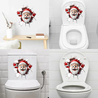 Christmas Toilet Sticker Merry Christmas Decoration for Home 2025 Pendant Xmas Sticker Ornament Navidad Natal New Year Gift 2026