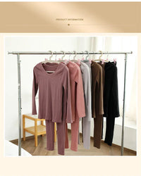 Warm Women's Thermal Underwear Sexy Ladies Intimates Long Johns Women Shaped Sets Female Middle Collar Thermal Shaping Clothes