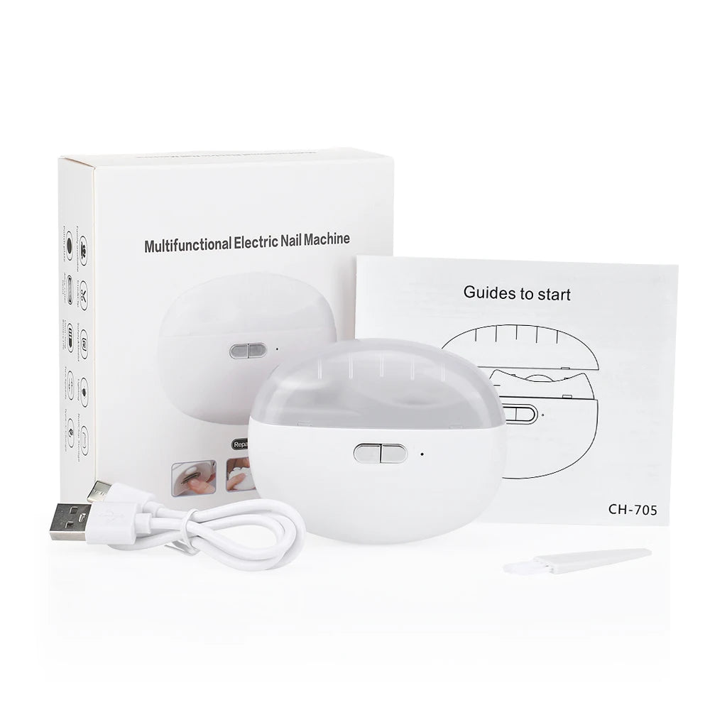 2 In 1 Electric Nail Clippers Manicure Anti-Splash Nail Trimmer For Baby Finger Toe Scissors Pedicure Thick Nails Cutter Tools