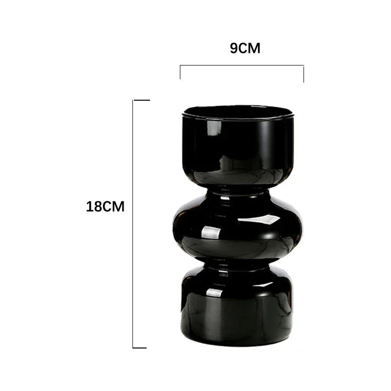 Black Glass Vase Medieval Decoration Living Room Dining Room Flower Arrangement Home Decoration Accessories