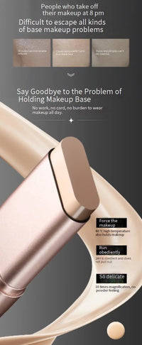 LIFE GIRLS Water Cream Foundation Stick 2-in-1 w/Brush｜Buildable Dewy Glow｜Korean Glass Skin Makeup｜Long Lasting & Travel Friend