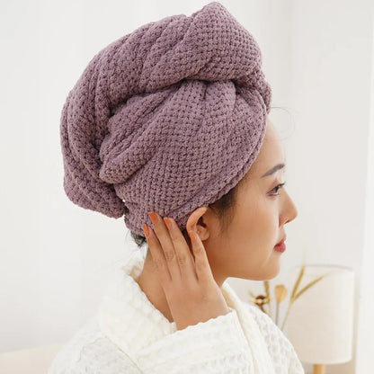 Dry Hair Cap Drying Hair Towel  Microfiber Hair Drying Wrap Strong Water Absorbent Triangle Shower Hat Wiping Hair Towel Tool