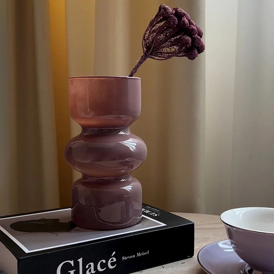 Black Glass Vase Medieval Decoration Living Room Dining Room Flower Arrangement Home Decoration Accessories