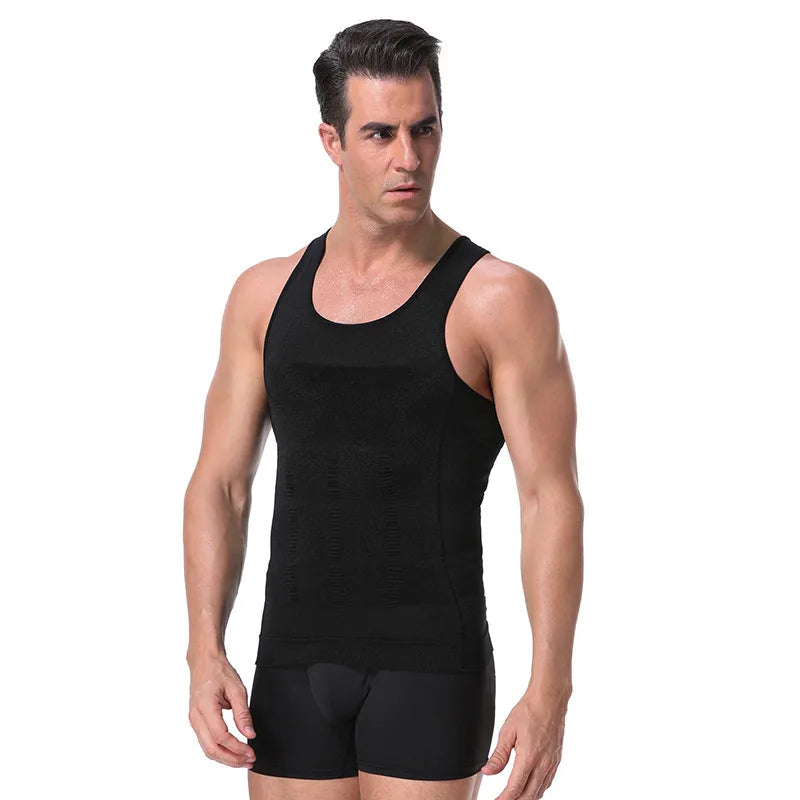 Men's Slimming Body Shapewear Corset Vest Shirt Compression Abdomen Tummy Belly Control Slim Waist Cincher Underwear Sports Vest