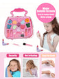 Children’s Beauty Toy  Princess Washable Makeup Bag Set (With Mirror) – Non-Toxic & Safe Pretend Play Gift