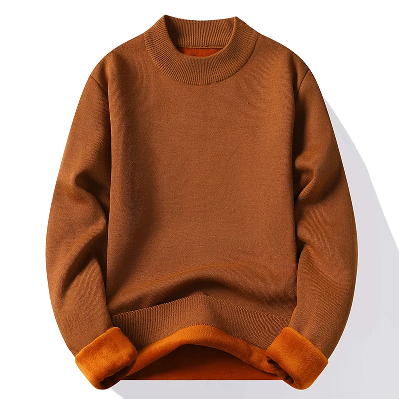 Half Turtleneck Knitwear Sweater New Autumn/Winter Mock Neck Sweatshirts Solid Color Pullovers Man Brand Casual Mens Clothing