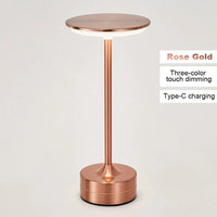 LED Table Lamp Touch Sensor Night Light USB Rechargeable Portable Bedroom Night Light Wireless Reading Lamp Restaurant Hotel Bar