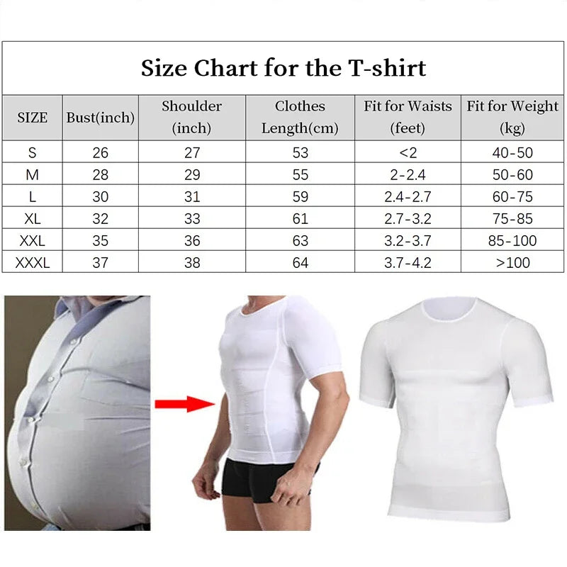 Men's Slimming Body Shapewear Corset Vest Shirt Compression Abdomen Tummy Belly Control Slim Waist Cincher Underwear Sports Vest