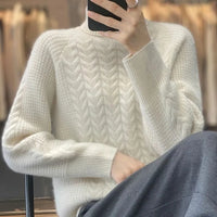 Fashion Cashmere Turtleneck Sweater Women 2024 New Autumn Winter Pullover Jumper Pull Femme Streetwear Casual Knitted Sweater
