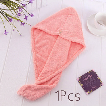 Dry Hair Cap Drying Hair Towel  Microfiber Hair Drying Wrap Strong Water Absorbent Triangle Shower Hat Wiping Hair Towel Tool