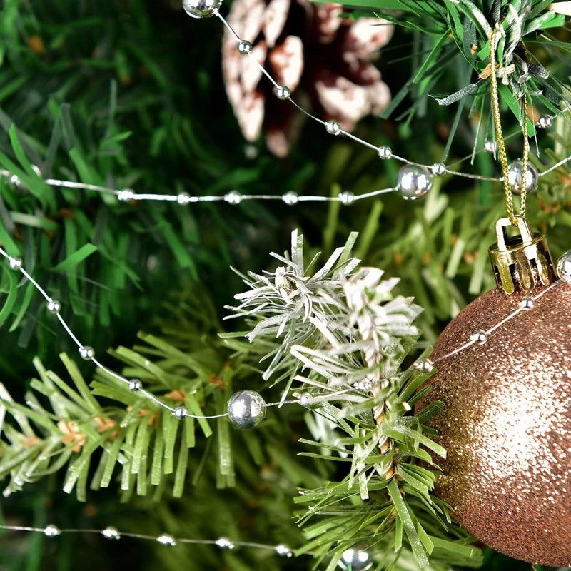 10M/Roll Pearl Chain Christmas Decorations Christmas Tree Pendant for Home Room Decor Party New Year DIY Gift Ornament Accessory