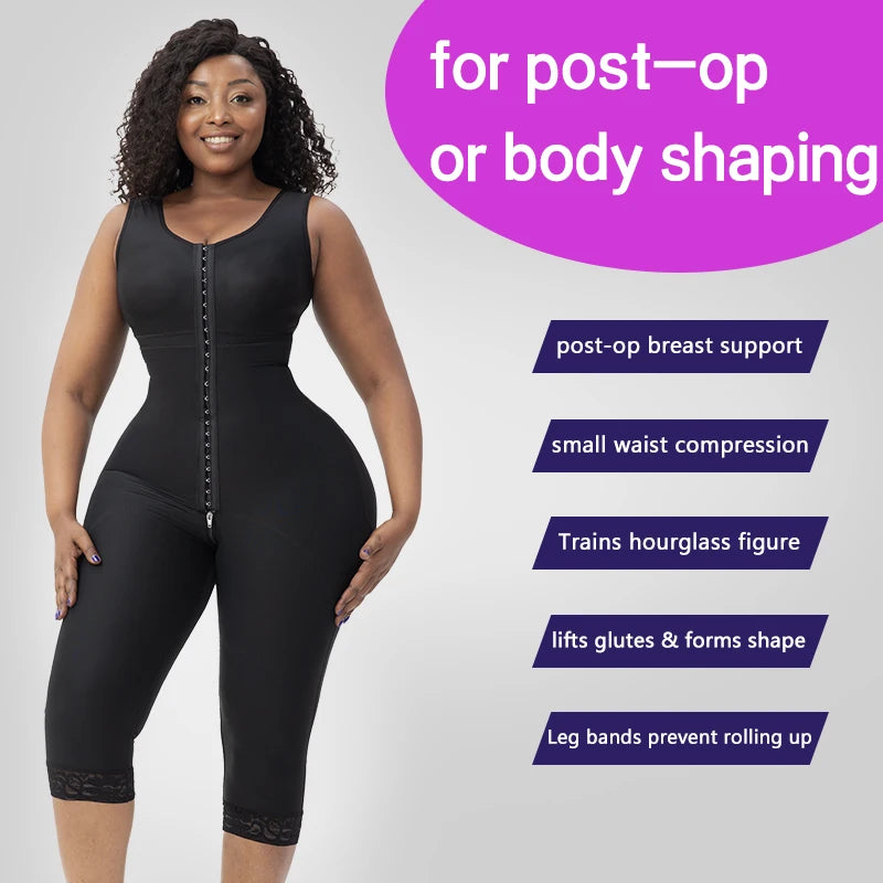 Women Bodysuit Shapewear Slimming Waist Body Shaper Post Op Surgery Liposuction Lipo Firm Tummy Control Butt Lift Fajas