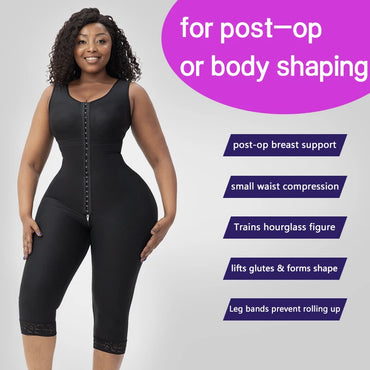 Women Bodysuit Shapewear Slimming Waist Body Shaper Post Op Surgery Liposuction Lipo Firm Tummy Control Butt Lift Fajas