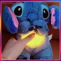 Kawaii Stitch Plush Doll For Baby, Sleeping Companion, Musical Sound Soothing With Air Bag And Light, Breathing Toys Gifts
