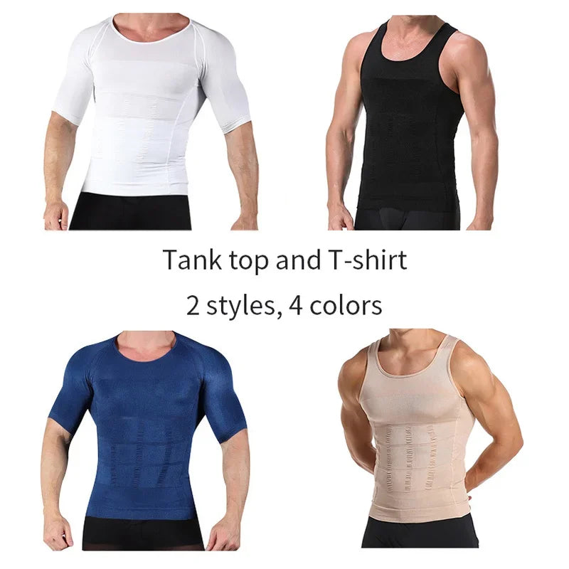 Men's Slimming Body Shapewear Corset Vest Shirt Compression Abdomen Tummy Belly Control Slim Waist Cincher Underwear Sports Vest