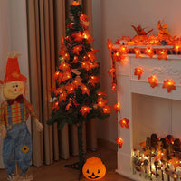 Decorations Lighted Fall Garland Maple Leaves String Lights for Indoor Holiday Autumn Home Party Halloween Decor