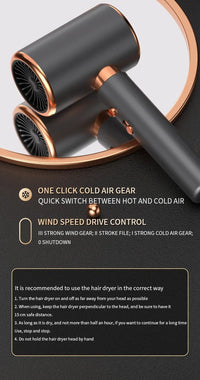 Salon Hair Dryer 2000W Professional Hot Cold Air Brush Negative Ionic Blow Dryer Strong Power 5th GearHairdryerblowdryerwithcomb