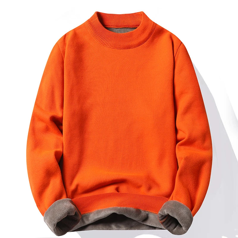 Half Turtleneck Knitwear Sweater New Autumn/Winter Mock Neck Sweatshirts Solid Color Pullovers Man Brand Casual Mens Clothing