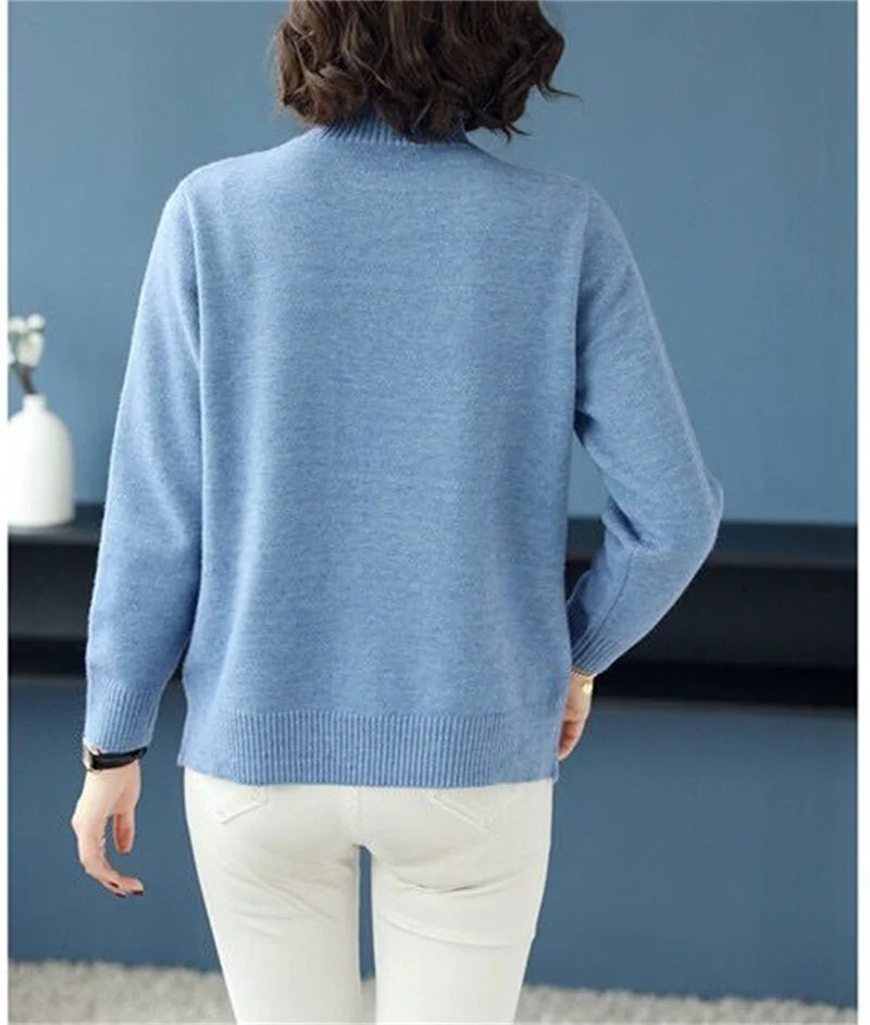 Turtleneck Sweater Women 2024 New Autumn Winter Long Sleeve Soft Pullover Sweater Female Knitted Tops Jumper Ladies Bottoming Sh