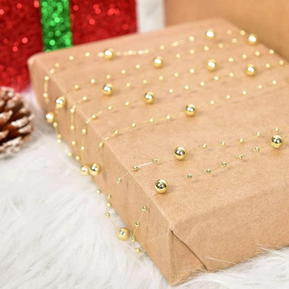 10M/Roll Pearl Chain Christmas Decorations Christmas Tree Pendant for Home Room Decor Party New Year DIY Gift Ornament Accessory