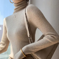 2025 Classic Turtleneck Solid Color Sweater Autumn New Korean Style Long Sleeved Slim Fit Sweater Fashion Knitted Primershirt