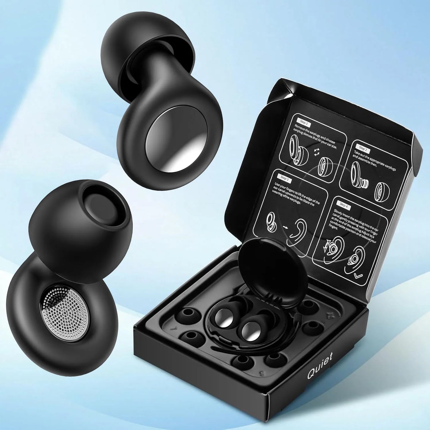 Silicone Ear Plugs for Sleeping Noise Cancelling Hearing Protection Reusable Earplugs for Sleep Focus Concerts Work Study