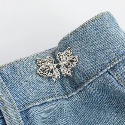 Jeans Button Adjustable Clips for Pant Skirts Waist Tightener Buckle Snap Button Adjuster Butterfly Pin Button Clothing Supplies
