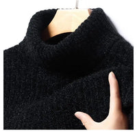 New Casual Men's Turtleneck Sweater in Winter Knitted Trendy High-end Thickened Slim Base Warm