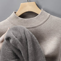 Half Turtleneck Knitwear Sweater New Autumn/Winter Mock Neck Sweatshirts Solid Color Pullovers Man Brand Casual Mens Clothing