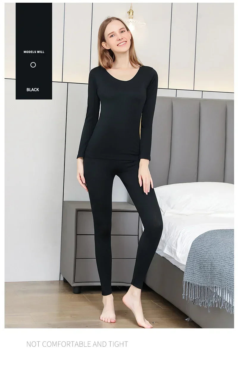 Warm Women's Thermal Underwear Sexy Ladies Intimates Long Johns Women Shaped Sets Female Middle Collar Thermal Shaping Clothes
