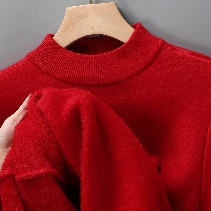 Half Turtleneck Knitwear Sweater New Autumn/Winter Mock Neck Sweatshirts Solid Color Pullovers Man Brand Casual Mens Clothing