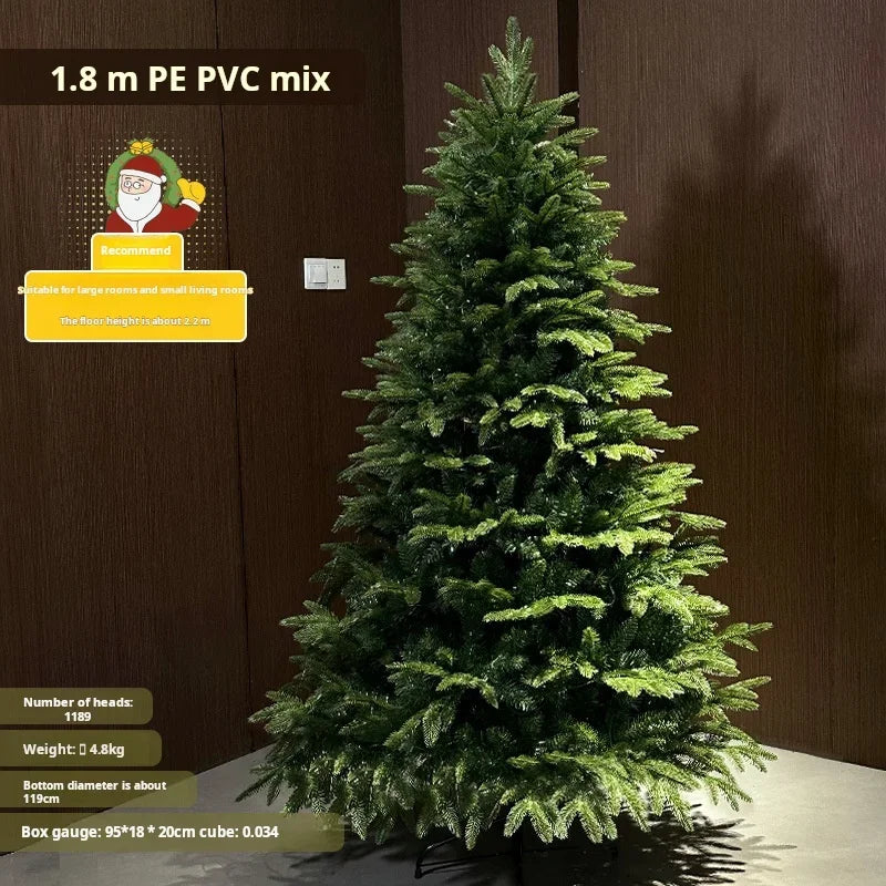 Pre-Lit Mixed PVC Christmas Tree – Dense Branches, LED Lights, Large Holiday Xmas Tree for Home Christmas Decoration