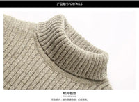 New Casual Men's Turtleneck Sweater in Winter Knitted Trendy High-end Thickened Slim Base Warm