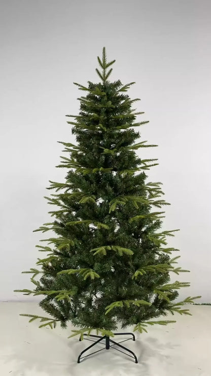 Pre-Lit Mixed PVC Christmas Tree – Dense Branches, LED Lights, Large Holiday Xmas Tree for Home Christmas Decoration