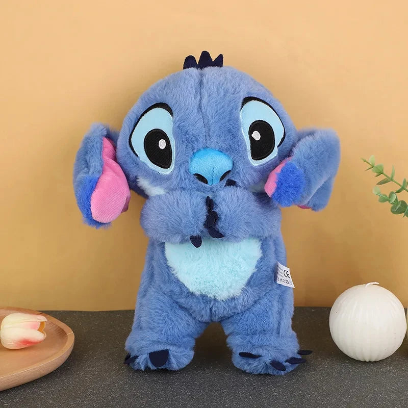 Kawaii Stitch Plush Doll For Baby, Sleeping Companion, Musical Sound Soothing With Air Bag And Light, Breathing Toys Gifts