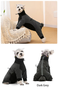 Winter Fleece Overalls for Small Dogs Closed Stomach Warm Dog Clothes Soft Pet Coat Jumpsuit for Male Female Dogs Cuttable Belly