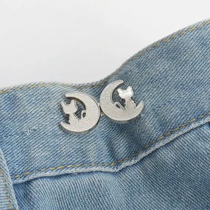 Jeans Button Adjustable Clips for Pant Skirts Waist Tightener Buckle Snap Button Adjuster Butterfly Pin Button Clothing Supplies