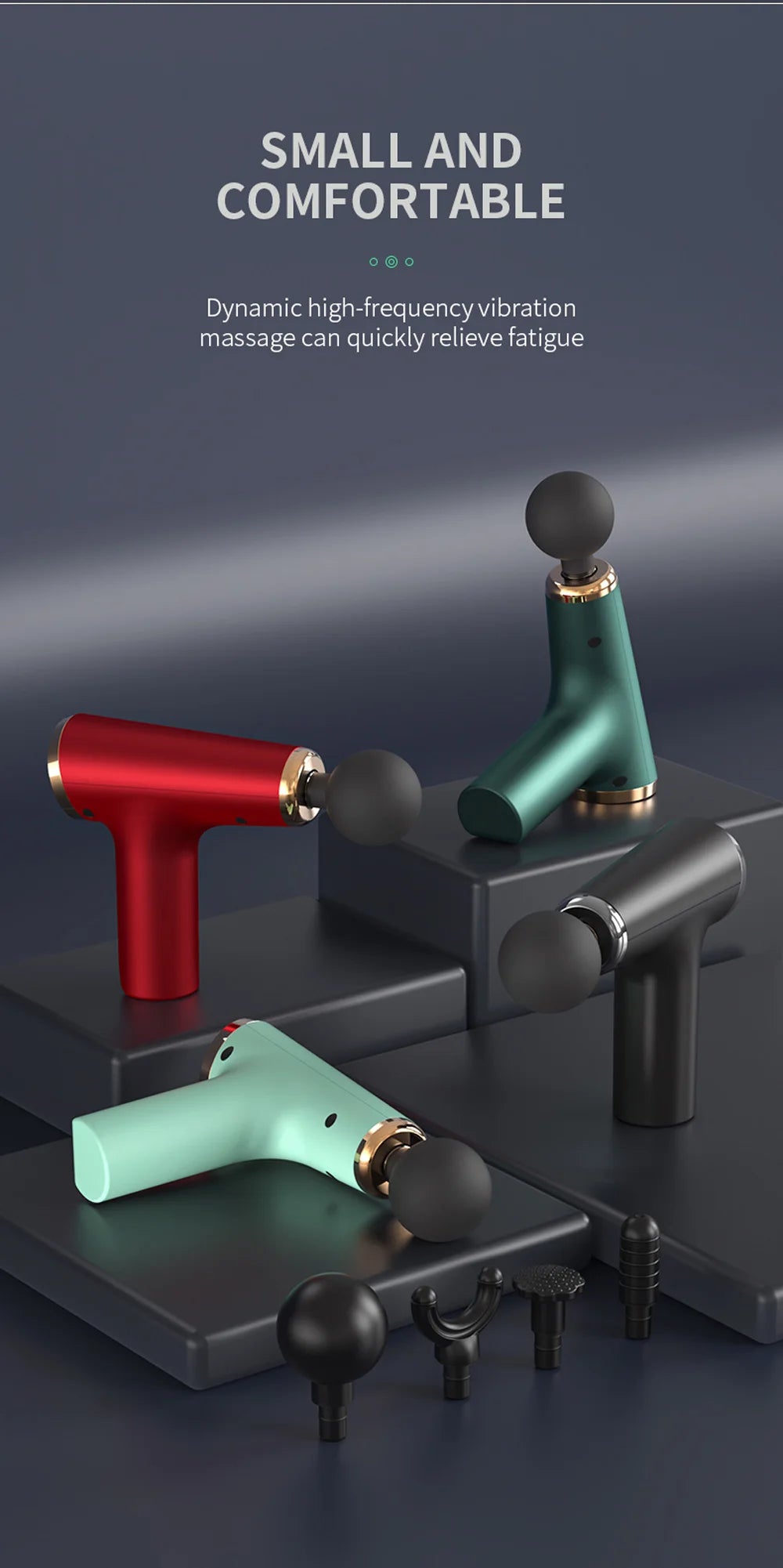 Massage Gun Portable Percussion Pistol Massager For Body Neck Deep Tissue Muscle Relaxation Gout Pain Relief Fitness