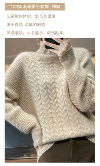 Fashion Cashmere Turtleneck Sweater Women 2024 New Autumn Winter Pullover Jumper Pull Femme Streetwear Casual Knitted Sweater